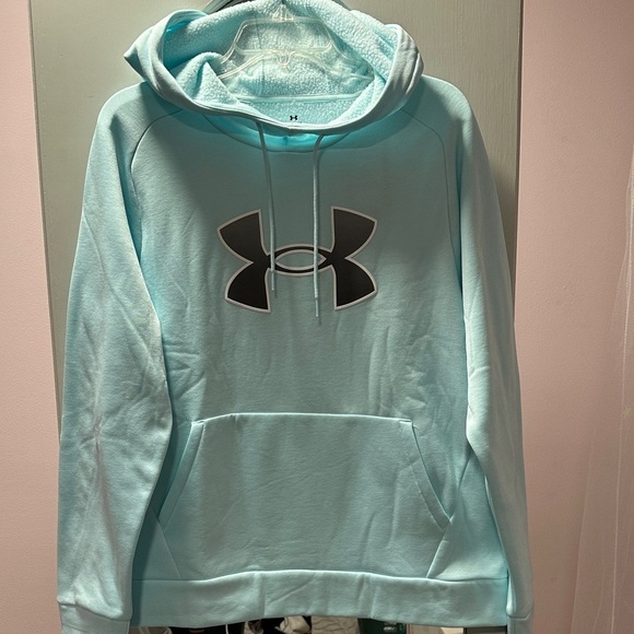 Under Armour Tops - Under Armour Aqua Hoodie with Black Logo
